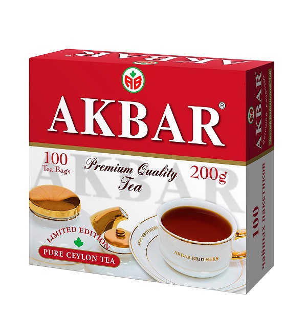 Чай АКБАР 100 пакетиков с ниткой, Limited Edition цейлонский черный *12