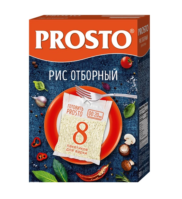 Рис PROSTO Отборный 500 гр (8 пак) *12