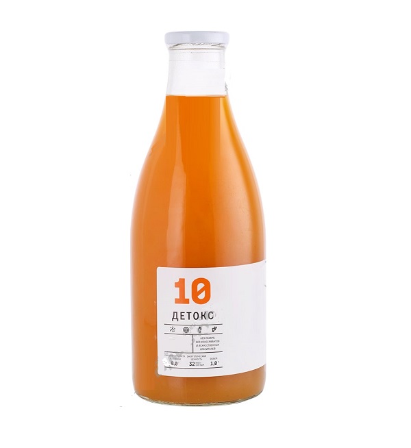 Сок ДЕТОКС 10 1 л Фруктово-овощной (облепиха, апельсин, морковь, имбирь) *6