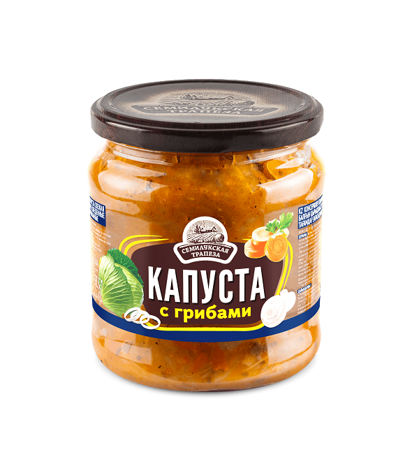Капуста СЕМИЛУКСКАЯ ТРАПЕЗА 460 г свежая с грибами с/б *8