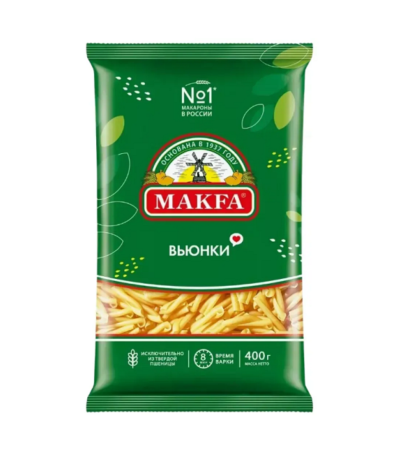 Макароны МАКФА гр.А 400 г Вьюнки *10