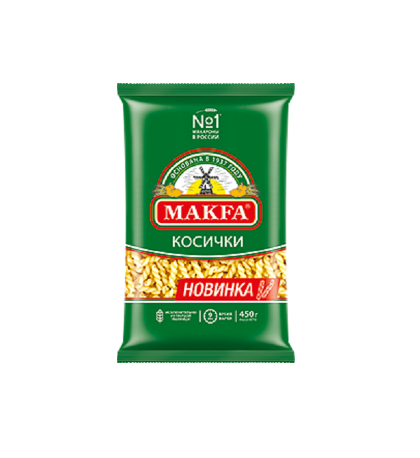 Макароны МАКФА гр. А 400 г Косички *20