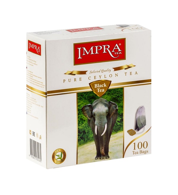 Чай ИМПРА "Белая пачка" 100 пакетиков, черный *9
