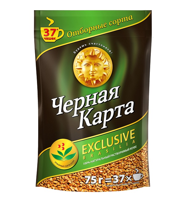 Кофе растворимый ЧЕРНАЯ КАРТА 75 г Эксклюзив *12