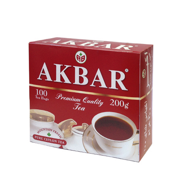 Чай АКБАР 100 пакетиков "Красно-белый" цейлонский *6