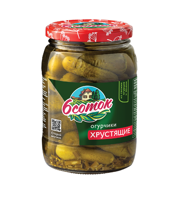 Огурцы ШЕСТЬ СОТОК 720 мл маринованные  хрустящие *6