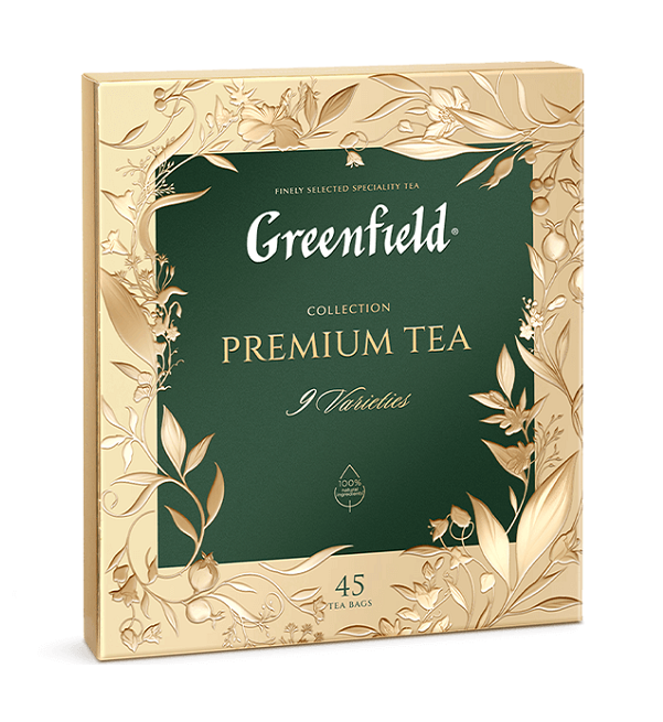 Чай ГРИНФИЛД 45 пакетиков Набор Премиальная коллекция ассорти *9