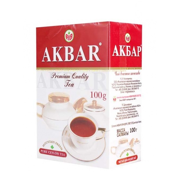 Чай АКБАР 100 г черный цейлонский крупнолистовой *14