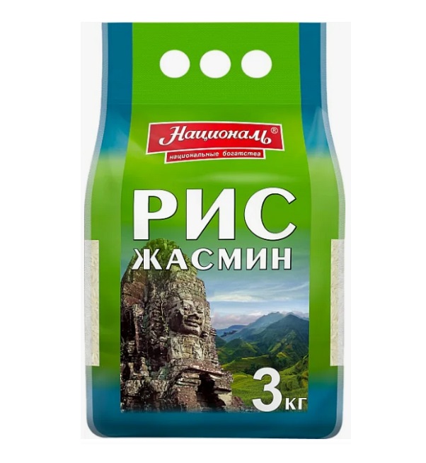 Рис НАЦИОНАЛЬ  Жасмин 3 кг *4