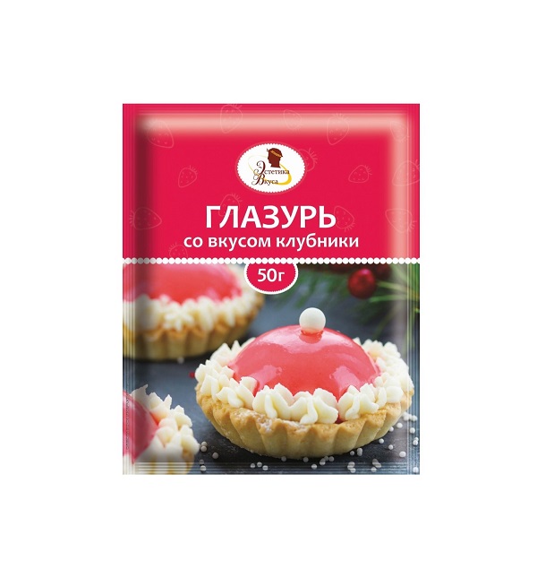Глазурь ЭСТЕТИКА ВКУСА клубника 50 г *25