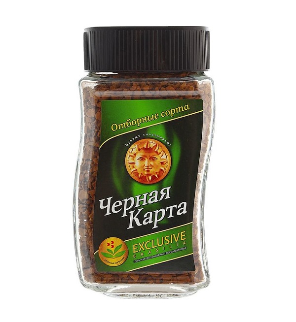 Кофе растворимый ЧЕРНАЯ КАРТА 95 г Эксклюзив с/б *12
