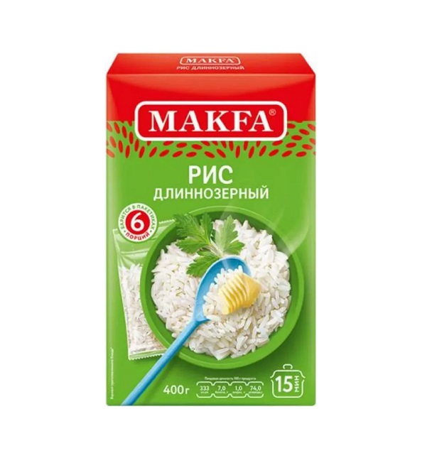 Рис МАКФА 400 г (6 пак) длиннозерный *9