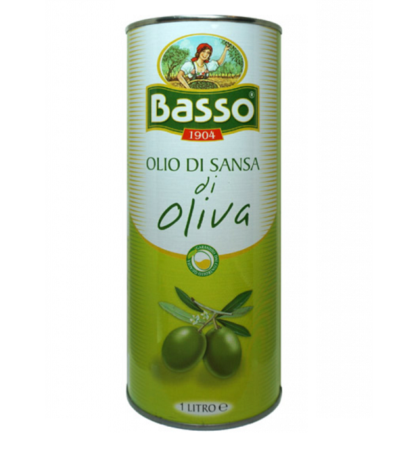 Масло оливковое БАССО 1 л рафинированное Италия ж/б *20