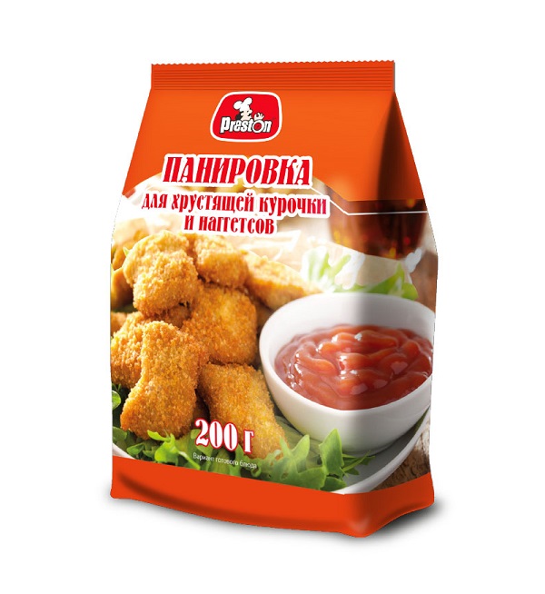 Панировка "PR.PRESTON" 200 г для хрустящей курочки и наггетсов *6