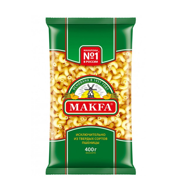 Макароны МАКФА гр.А 400 г Витки *20