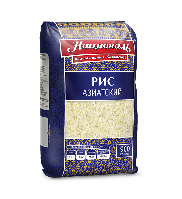 Рис НАЦИОНАЛЬ 900 г Азиатский 1/с *12