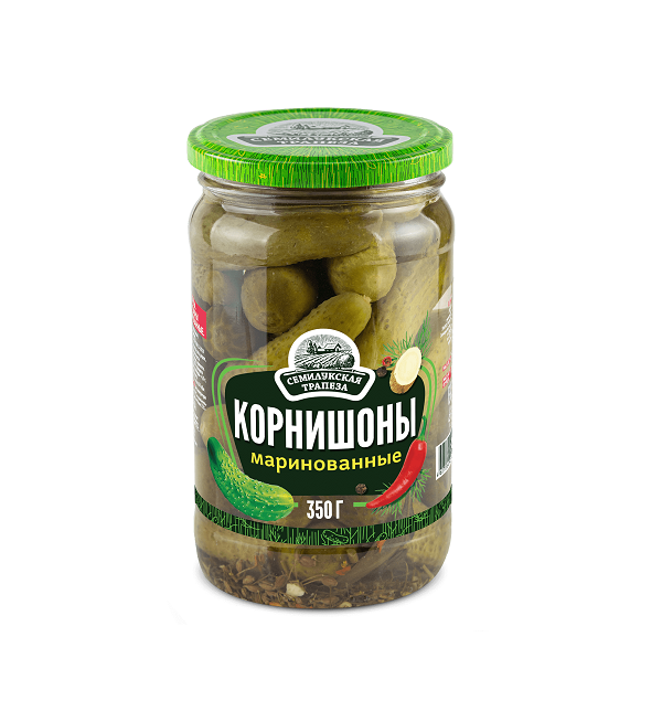 Огурцы СЕМИЛУКСКАЯ ТРАПЕЗА 350 г корнишоны маринованные *10