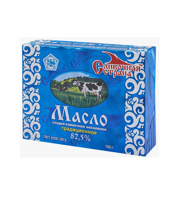 Масло ТРАДИЦИОННОЕ 180 г 82.5% (Сливочная страна) *12