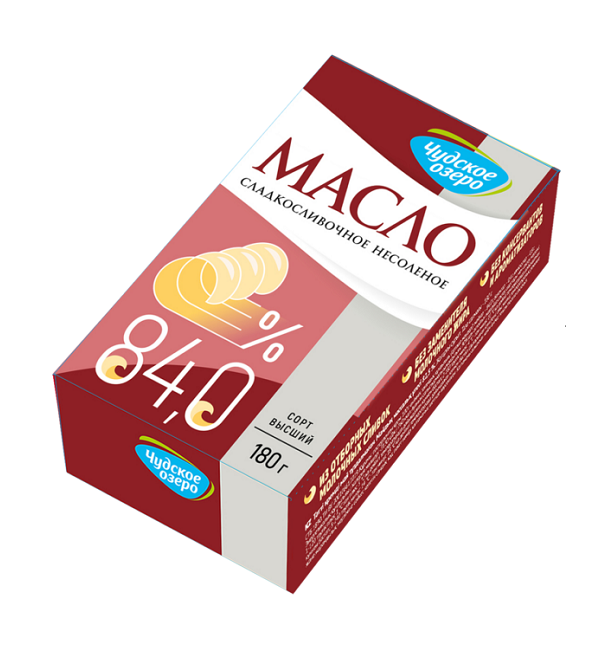 Масло ЧУДСКОЕ ОЗЕРО 180 г сливочное 84% EXTRA DRY * 24