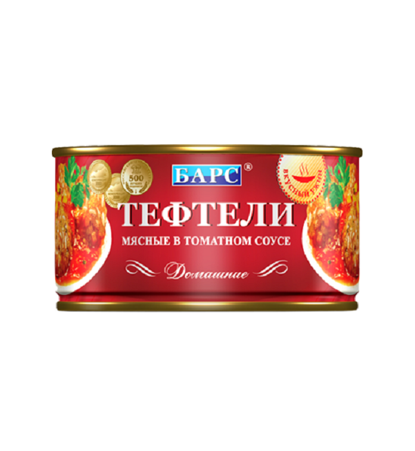 Тефтели БАРС 325 г мясные в томатном соусе *18