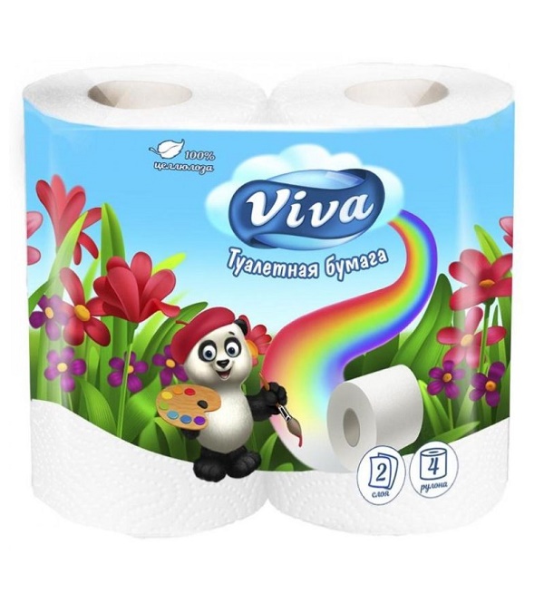 Туалетная бумага VIVA 4 шт 2-х слойная *20