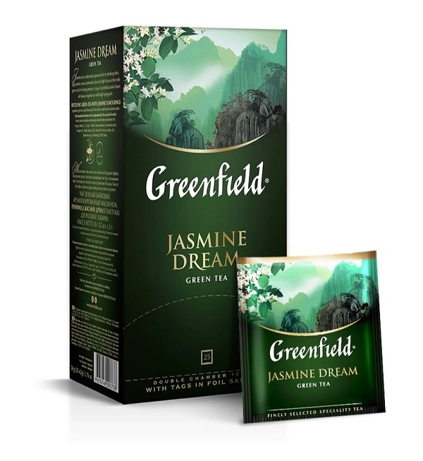 Чай ГРИНФИЛД 25 пакетиков Жасмин Дрим зеленый *10