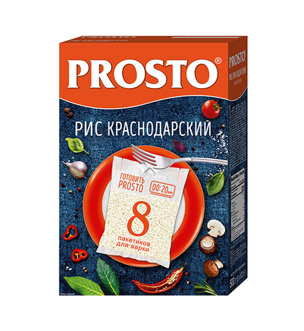 Рис PROSTO Краснодарский 500 гр (8 пак) *12