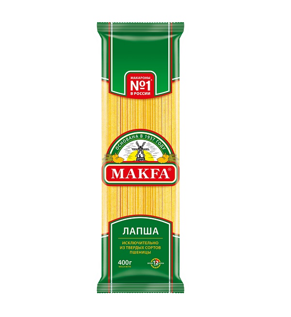 Макароны МАКФА гр.А 400 г Лапша длинная *20