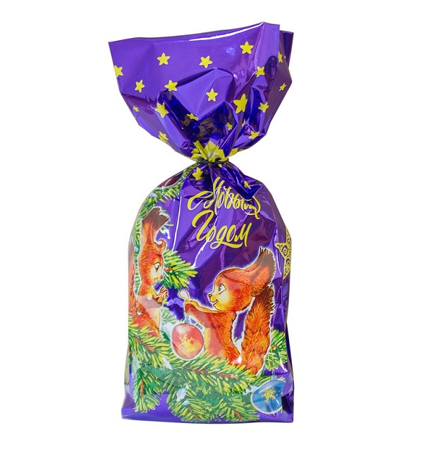 Набор кондитерский № 801 Новогодний пакет фольгированный 800 г