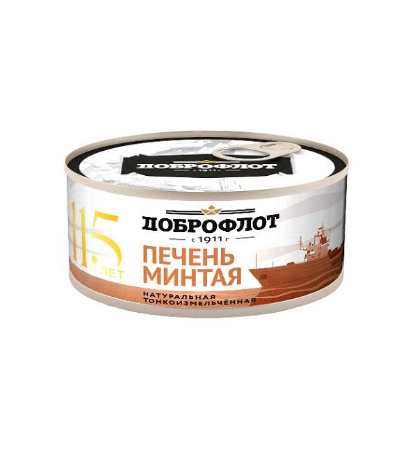 Печень минтая ДОБРОФЛОТ 185 г натуральная тонкоизмельченная *24