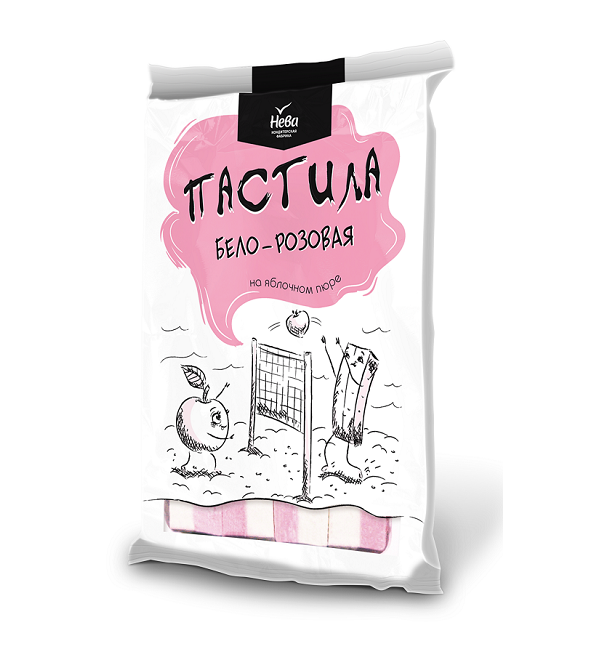 Пастила БЕЛО-РОЗОВАЯ 200 г (Нева) *8