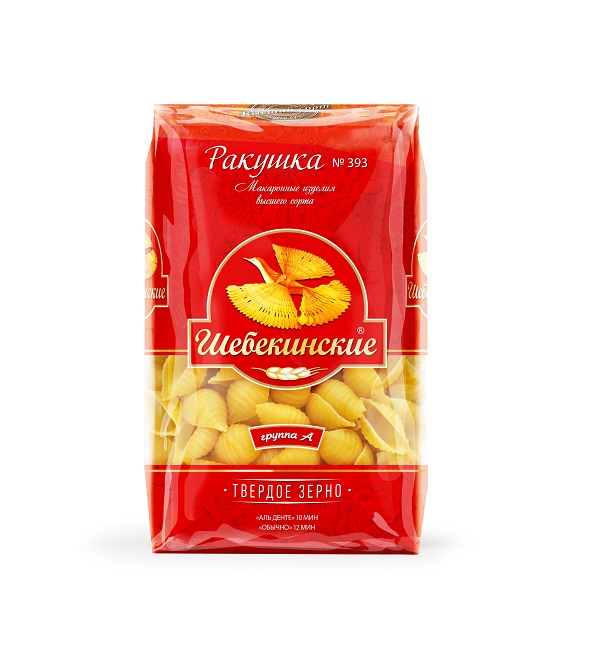 Макароны Шебекинские гр.А 450 г Ракушки крупные № 393 *20