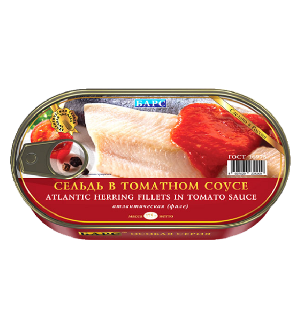 Сельдь БАРС 175 г филе в томатном соусе "по-итальянски" *36