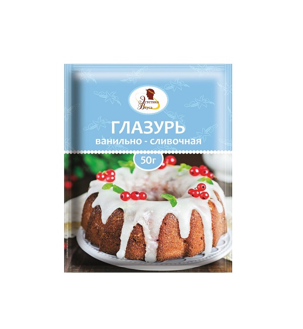 Глазурь ЭСТЕТИКА ВКУСА ванильно-сливочная 50г (822) *25