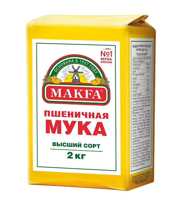Мука МАКФА 2 кг Хлебопекарная в/с ГОСТ *6