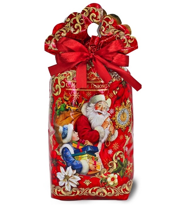 Набор кондитерский №1236 Мешочек За пять минут до Нового Года (красный) 1,2 кг