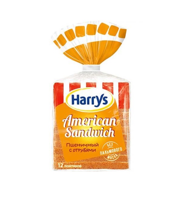 Хлеб ХАРРИС 515 г пшеничный тостовый с отрубями *10