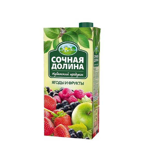 Напиток сокосодержащий СОЧНАЯ ДОЛИНА 0,95 л ягоды, фрукты *12