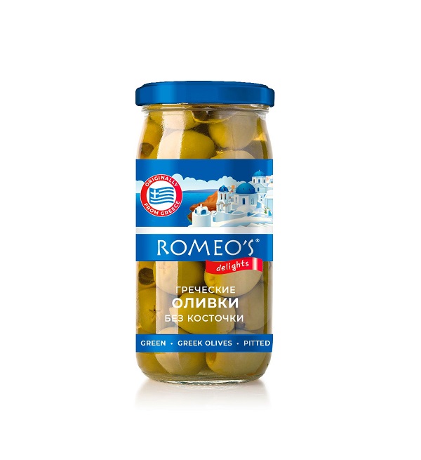Оливки РОМЕОС гигант 340 г зеленые без косточки *12