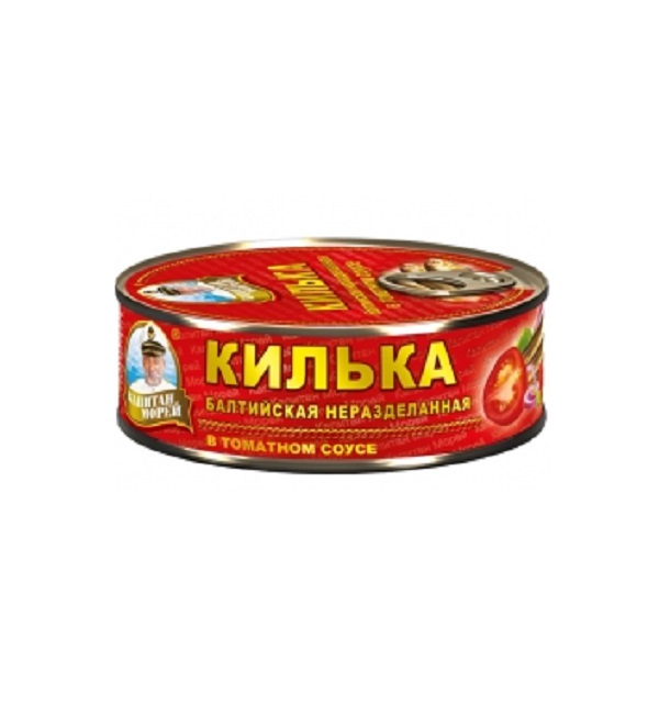 Килька КАПИТАН МОРЕЙ 240 г в томатном соусе ж/б *48