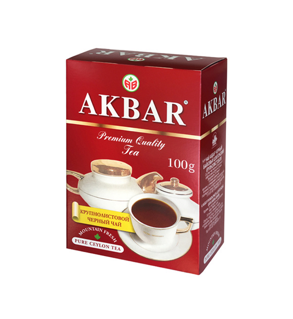Чай АКБАР 100 г черный крупнолистовой *24