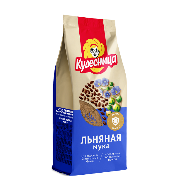 Мука КУДЕСНИЦА 400 г Льняная хлебопекарная *10