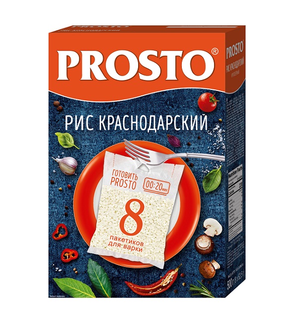 Рис PROSTO краснодарский 1/с ГОСТ (8 пак) 500 г *12
