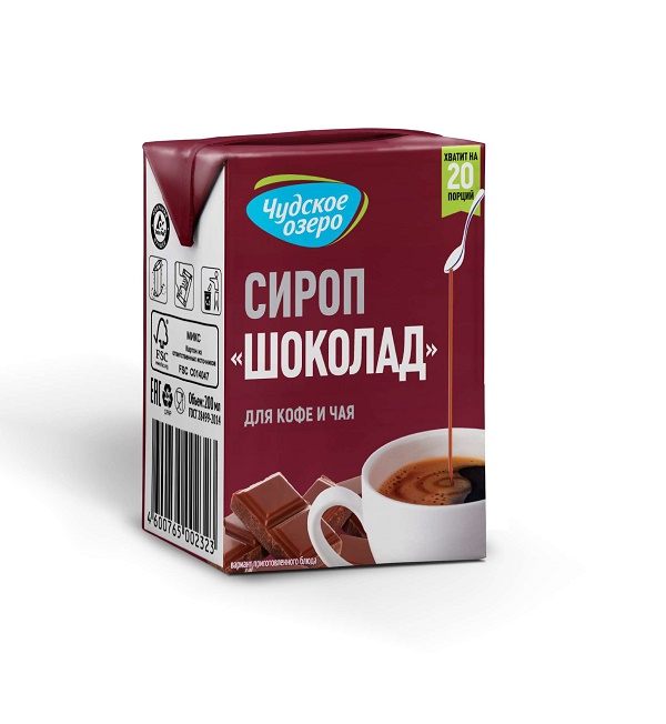Сироп ЧУДСКОЕ ОЗЕРО 200 мл "Шоколад" *18