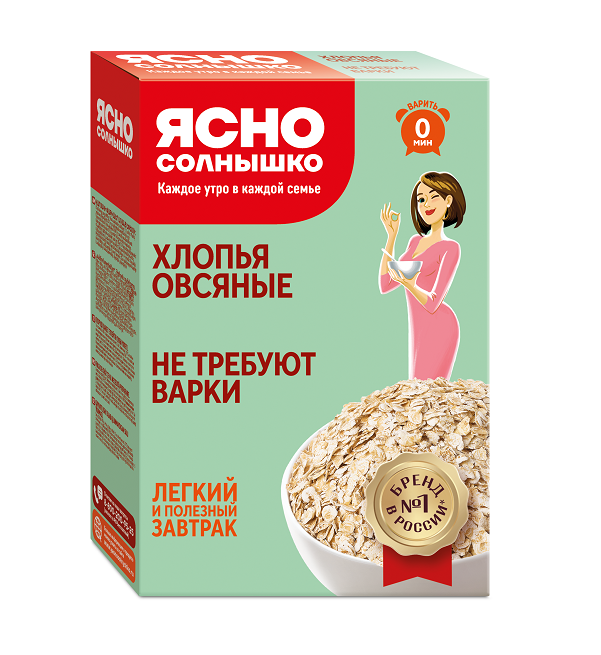 Хлопья Ясно Солнышко 400 г не требуют варки *9